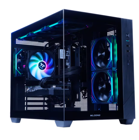Mloong 游戏台式机，AMD Ryzen5 5500 处理器，Radeon RX 6500XT 4GB 显卡，1TB 固态硬盘，16GB 内存，650W 电源，Windows 11 系统，无线网卡，黑色